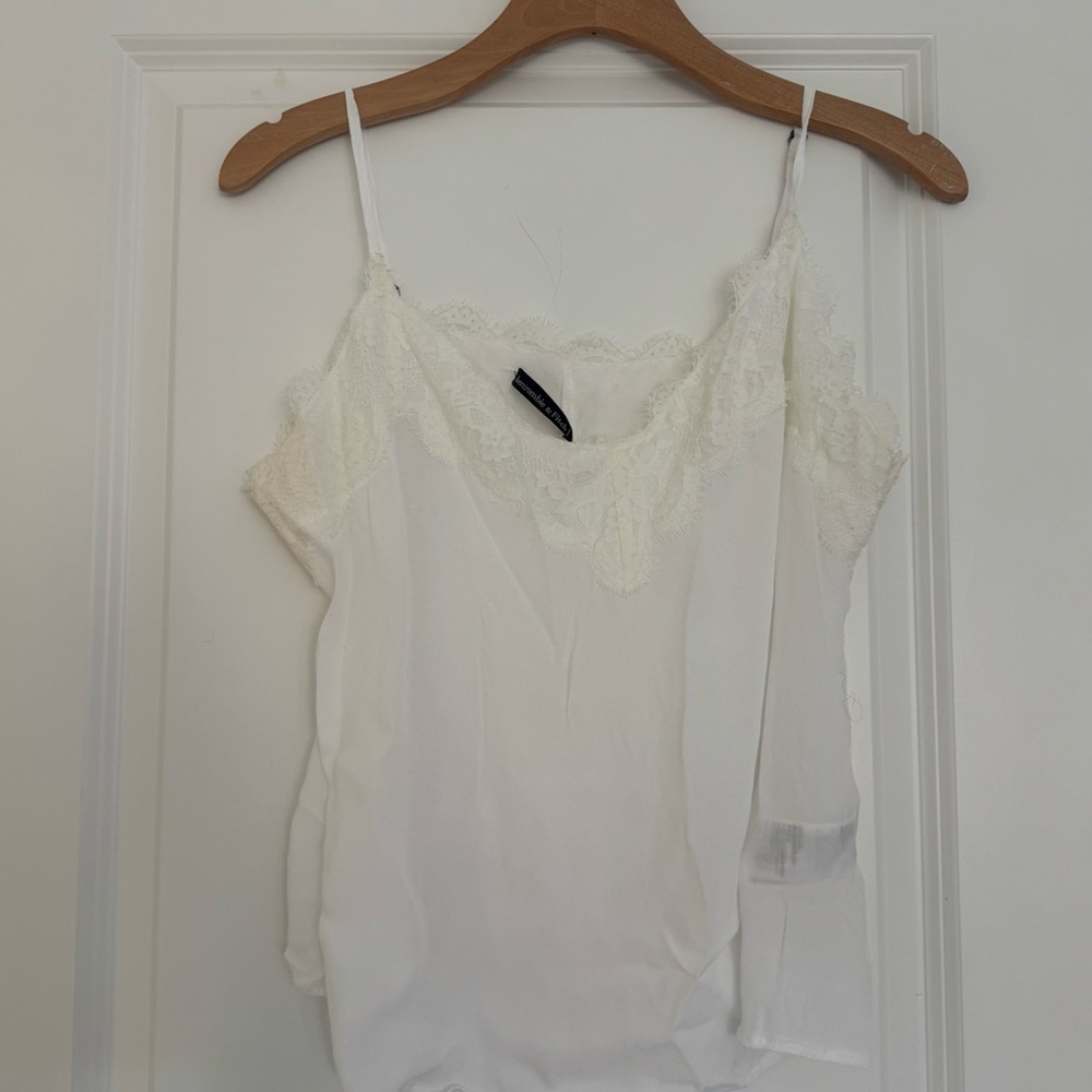 Abercrombie & fitch women’s ivory lace tank top size large 8 10